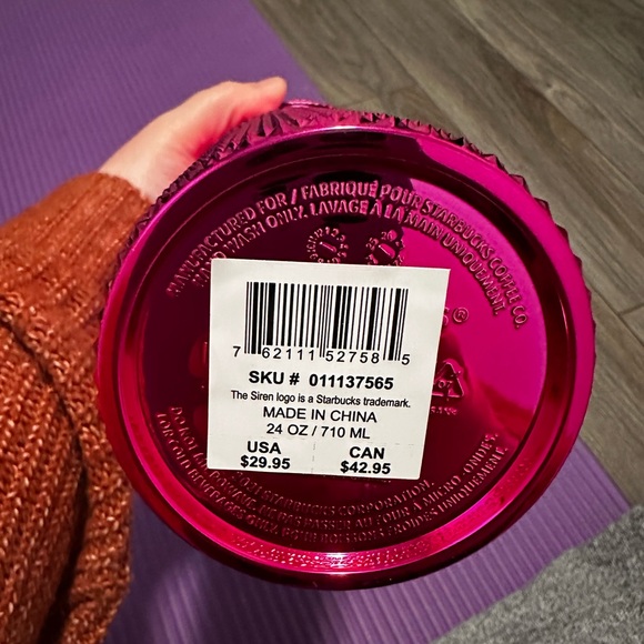 BNWT Starbucks Venti Studded Metallic Pink Tumbler - Picture 3 of 3